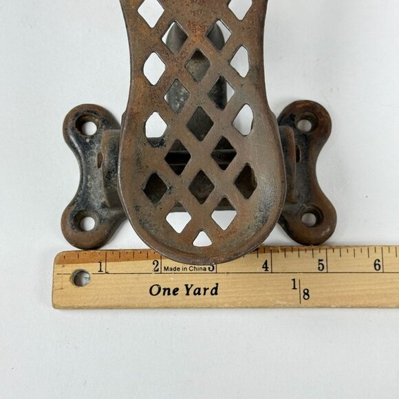 Vintage Cast Iron Machine Foot Pedal With Intricate Rustic Lattice Design - Picture 10 of 10